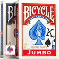 Bicycle Jumbo Index Playing Cards , 2 Pack Large Print Poker Size Deck of Cards for Easy Reading, Family Card Games, and Casino Play