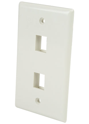 StarTech.com Dual Outlet RJ45 Universal Wall Plate White | Mounting plate, Two universal keystone module openings, Single-gang, Organized network cabling at the wall
