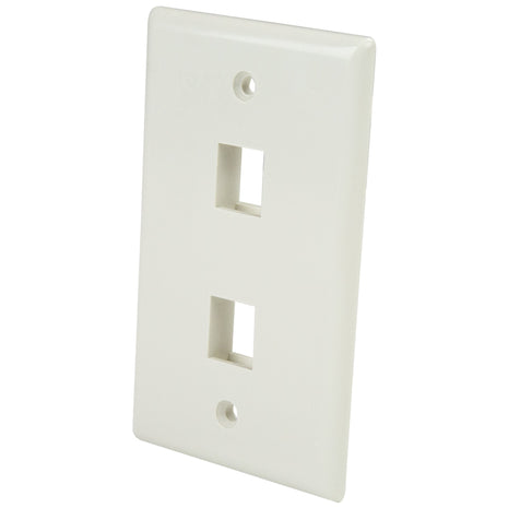 StarTech.com Dual Outlet RJ45 Universal Wall Plate White | Mounting plate, Two universal keystone module openings, Single-gang, Organized network cabling at the wall