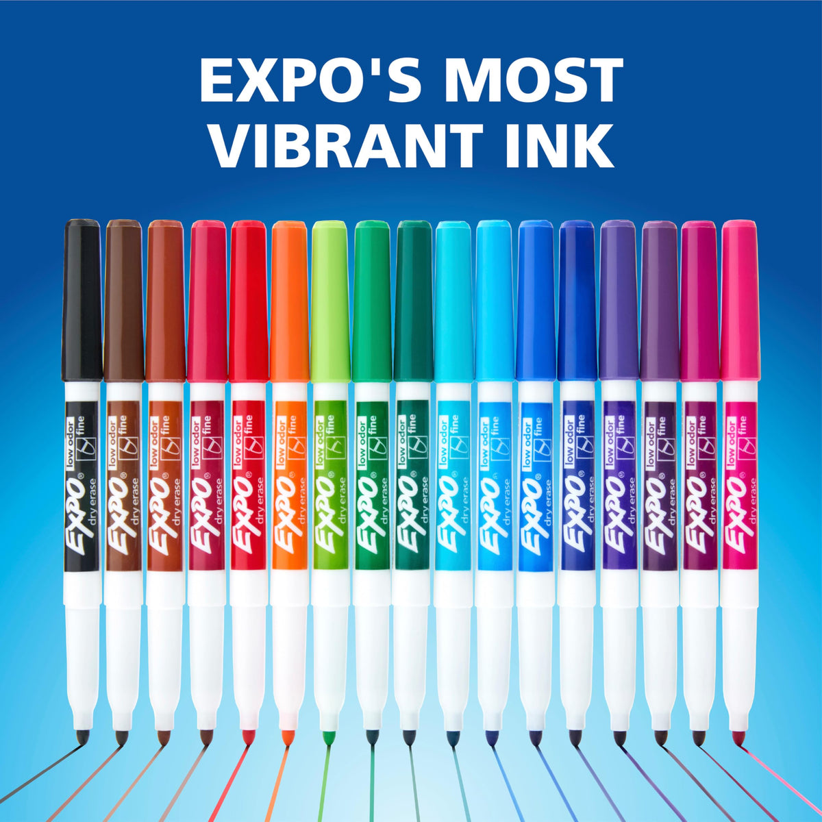 EXPO Low Odor Dry Erase Markers Fine Tip Black 4 Count