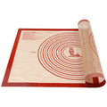 Non slip Silicone Pastry Mat Extra Large with Measurements 28''By 20'' for Silicone Baking Mat, Counter, Dough Rolling, Oven Liner,Fondant/Pie Crust By Folksy Super Kitchen Red