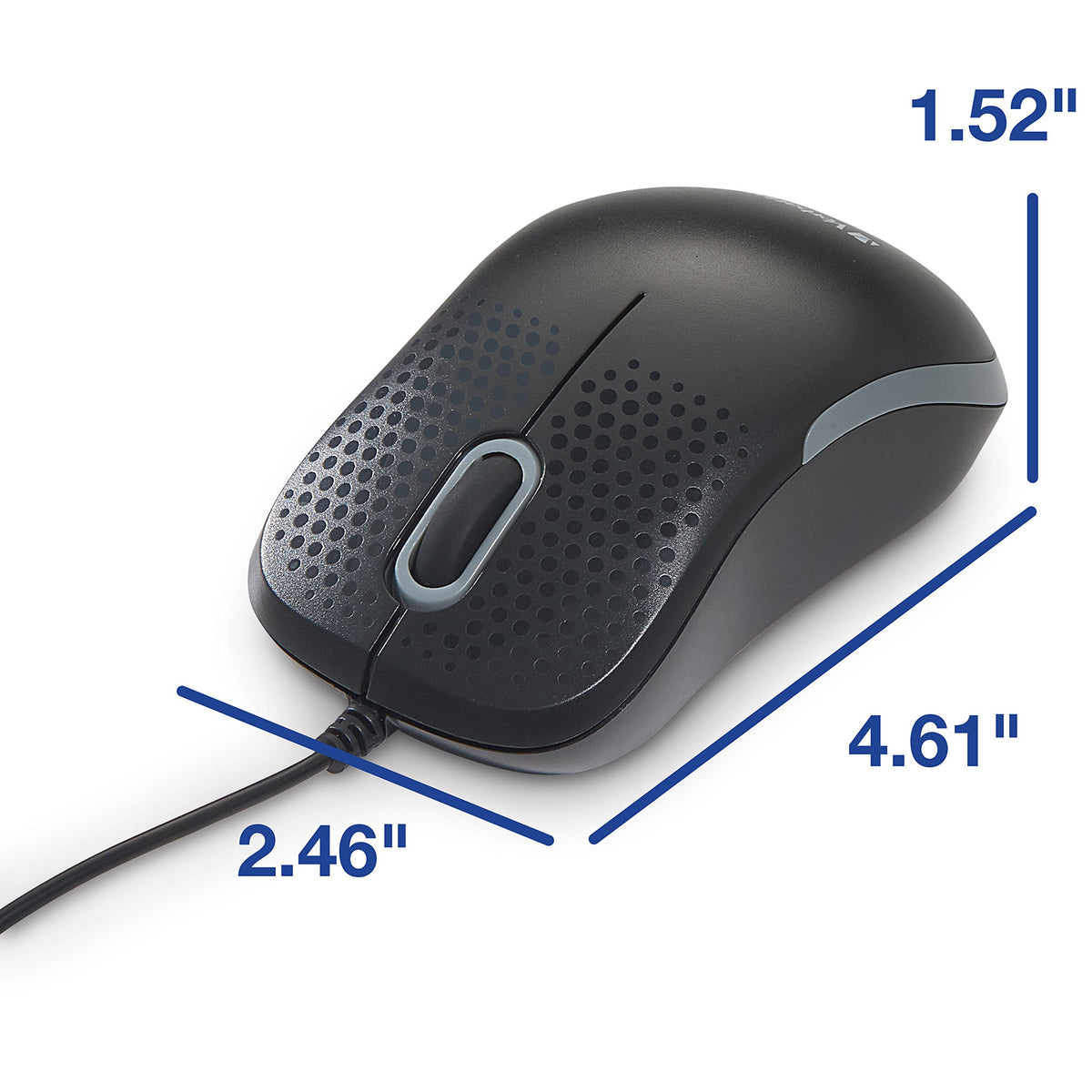 Verbatim USB Silent Corded Optical Mouse - Computer Wired Noiseless and Silent Click Mouse for Mac and PC - Black
