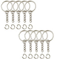 Key Ring with Chain and Open Jump Rings 1 inch, 50 Pack