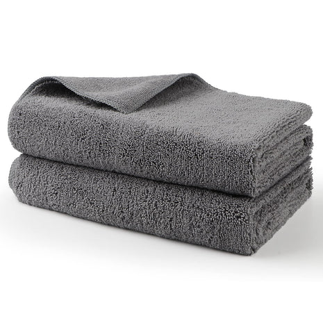 HOMEXCEL Professional Large Microfiber Car Drying Towels 2 Pack, Lint Free, Scratch Free, Highly Absorbent Drying Towel for Cars, SUVs, RVs, Trucks, and Boats,31 inch x 24 inch,Grey