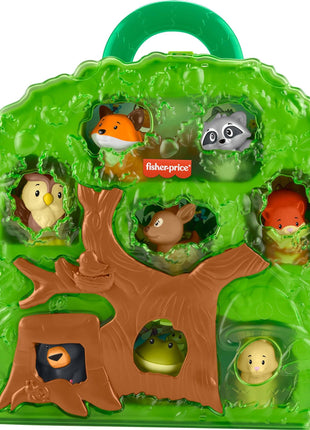 Fisher-Price Little People Toddler Toy Forest Friends Carry Case Playset with Animal Figures for Pretend Play Kids Ages 1+ Years