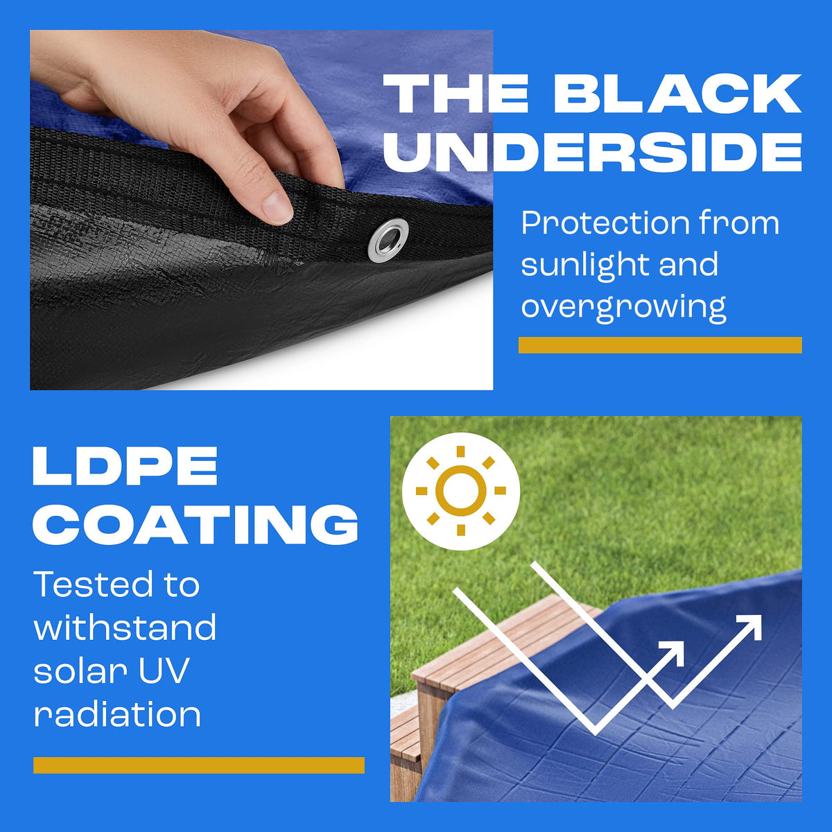 Winter Pool Cover 24 ft Round for Above Ground | Extra Thick & Durable Above-Ground Pool Cover | Sapphire Series of Premium Cold- and UV-Resistant Pool Cover | by Yankee Pool Pillow
