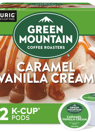 Green Mountain Coffee Roasters Caramel Vanilla Cream Keurig Single-Serve K-Cup pods, Light Roast Coffee, 72 Count