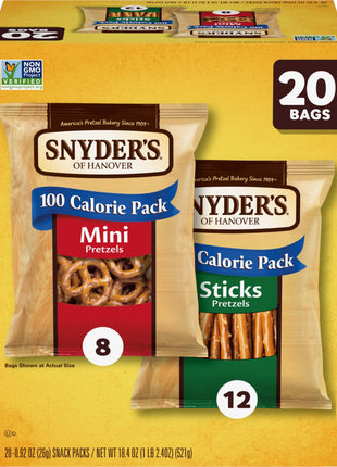 Snyder's of Hanover Variety Pack Pretzels, 20 Count 0.92 Oz