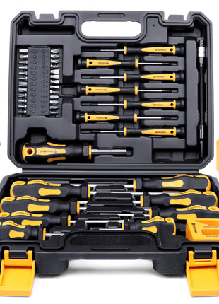 Magnetic Screwdrivers Set with Case, Amartisan 43-piece Includs Slotted, Phillips, Hex, Pozidriv,Torx and Precision Screwdriver Set, Magnetizer Demagnetizer Tools, Tools for Men