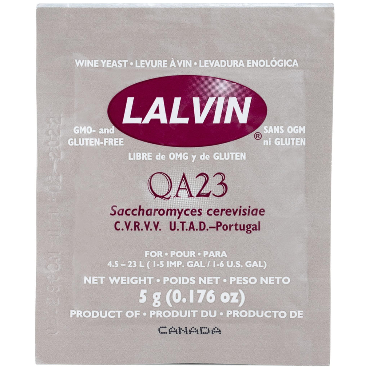 Lalvin QA23 Wine Yeast (10 Pack) - Make Wine Cider Mead Kombucha At Home - 5 g Sachets - Saccharomyces cerevisiae - Sold by CAPYBARA Distributors Inc.