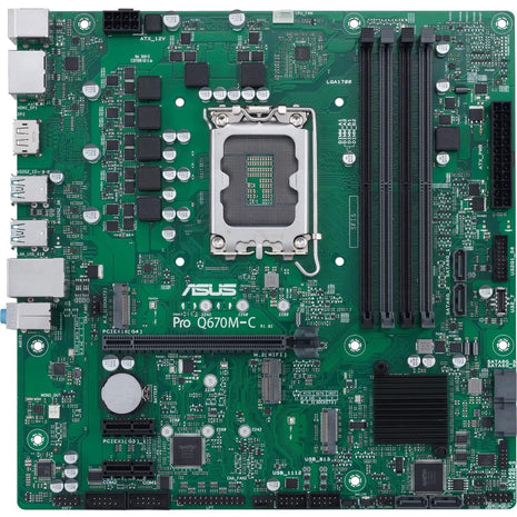 ASUS Pro Q670M-C-CSM LGA 1700(Intel 12th&13th Gen&Intel vPro) mATX Commercial Motherboard(PCIe 4.0,DDR5 4800, 2xNVMe SSD M.2 Slots,4xUSB 3.2 Gen 2 Ports, Front USB 3.2 Gen 1 Type-C)