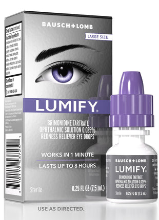 LUMIFY Eye Drops for Red Eyes, Redness Reliever for Brighter Looking Eyes, Works in 1 Minute & Lasts Up to 8 Hours, Eye Drops, 0.25 Fl Oz (7.5mL)