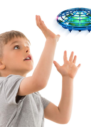 Force1 Scoot Hand Operated Drone for Kids or Adults - Hands Free Motion Sensor Mini Drones, Easy LED Indoor Rechargeable UFO Toy Flying Orb Ball Drone Toys for Boys and Girls (Blue)