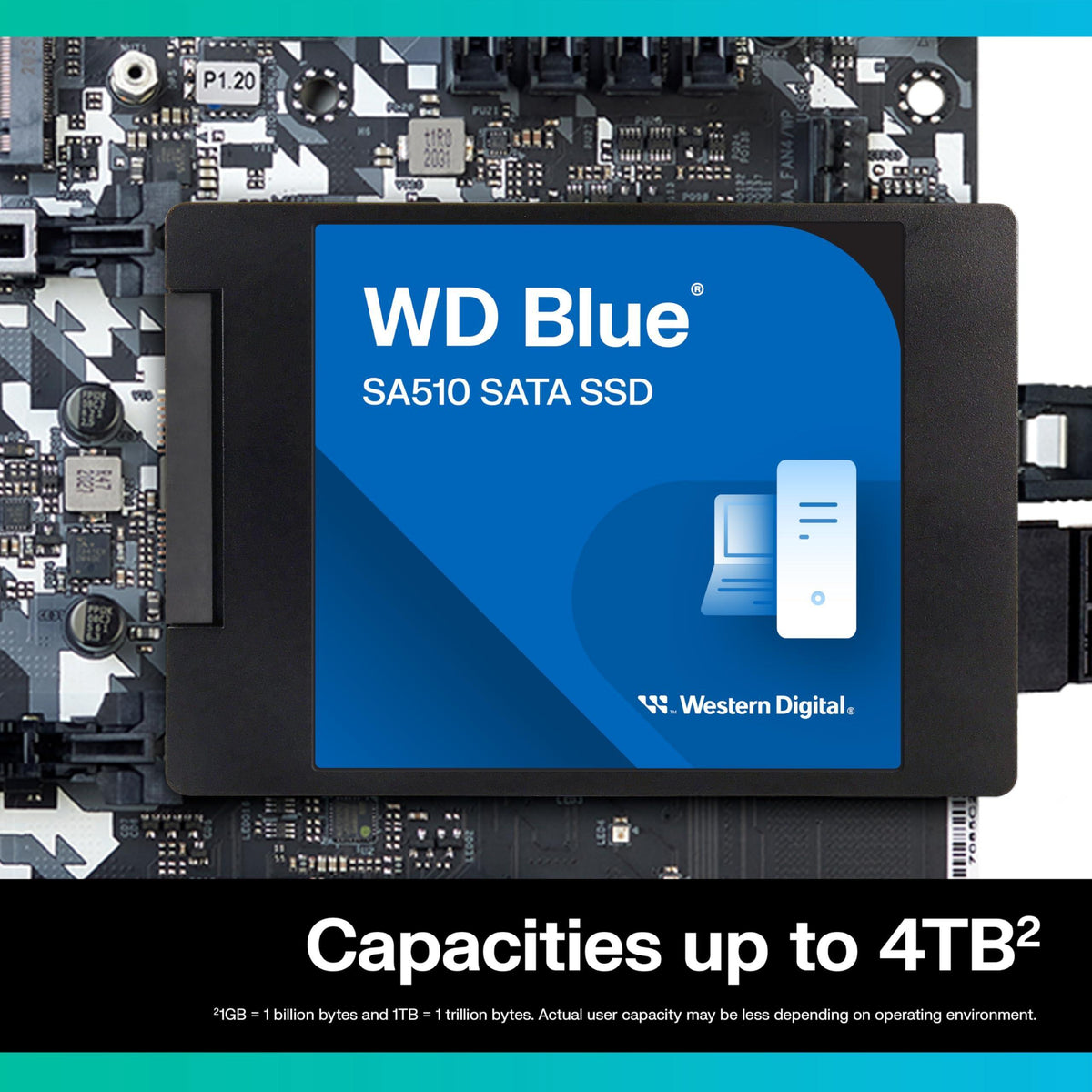 Western Digital 4TB WD Blue SA510 SATA Internal Solid State Drive SSD - SATA III 6 Gb/s, 2.5"/7mm, Up to 560 MB/s - WDS400T3B0A