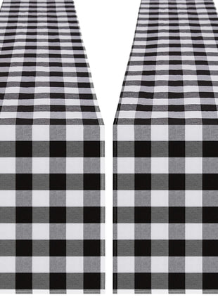 Buffalo Plaid Table Runners 2 Packs 13x84 Inches Black and White Check Table Runner Fall Thanksgiving Table Runners for Parties