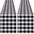 Buffalo Plaid Table Runners 2 Packs 13x84 Inches Black and White Check Table Runner Fall Thanksgiving Table Runners for Parties