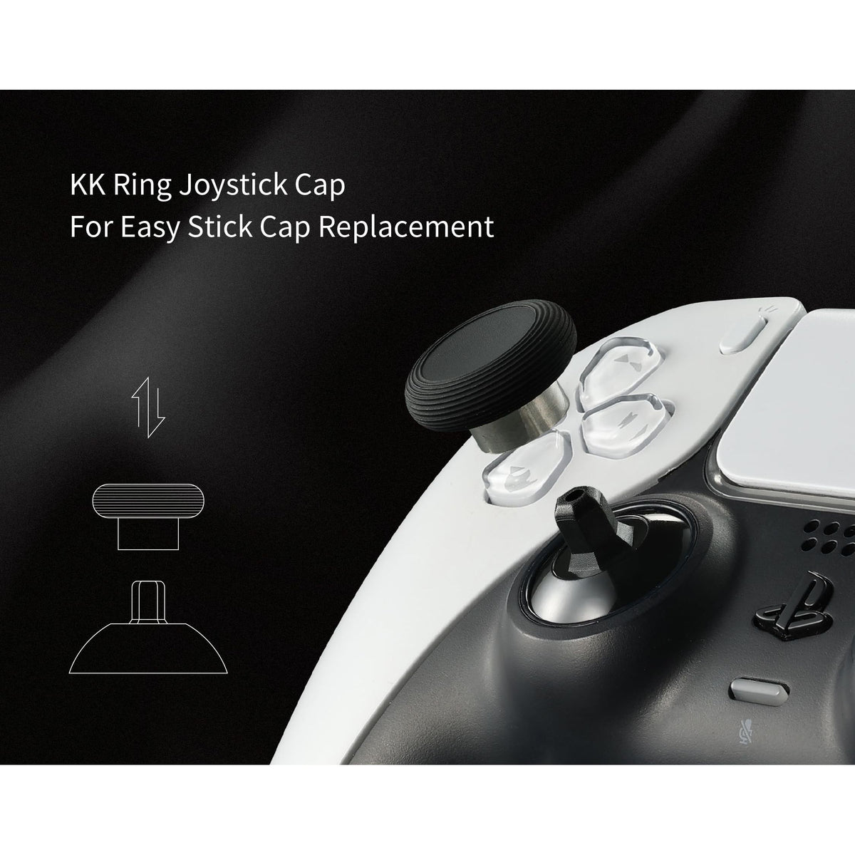 GuliKit TMR Magnetic Joystick Replacement Kit for PS5 DualSense/DualSense Edge Controller,Anti-Drift Electromagnetic Stick Repair Module with Thumbstick Caps, Soldering Required