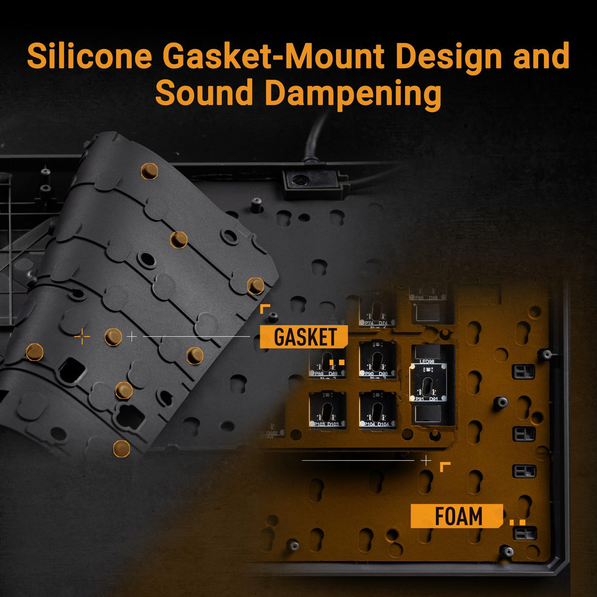ASUS TUF Gaming K3 Gen II Keyboard with Compact 97-Key, Optical-Mechanical RGB (Linear) switches, Silicone-Gasket Mount, dampening Foam, IP57 Waterproofing, a Detachable top Plate, and Aura Sync.
