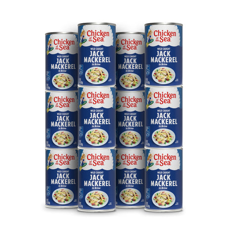 Chicken of the Sea Jack Mackerel in Brine, 15 oz. Cans (Pack of 12), Nutrient Rich, Wild Caught Canned Mackerel
