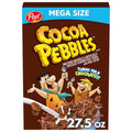 Cocoa PEBBLES Cereal, Chocolatey Kids Breakfast, Gluten Free Rice Crunch, 27.5 oz Mega Size Cereal Box