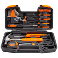 CARTMAN 39 Piece Tool Set General Household Hand Kit with Plastic Toolbox Storage Case Orange
