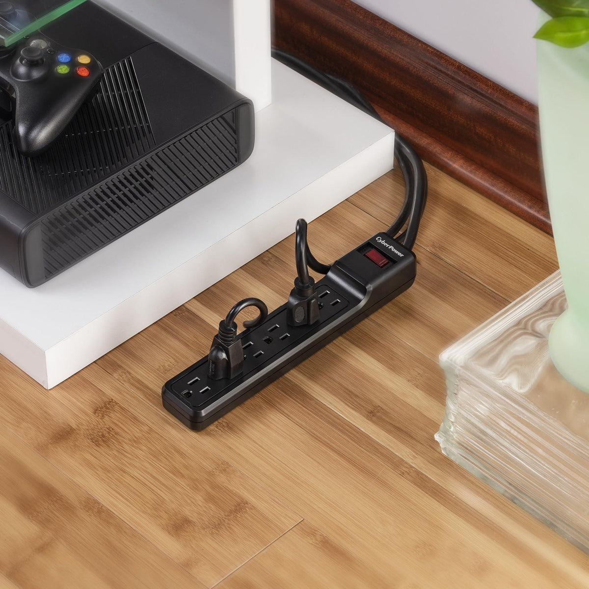 CyberPower CSB6012 Essential Surge Protector, 1200J/125V, 6 Outlets, 12ft Power Cord, Black