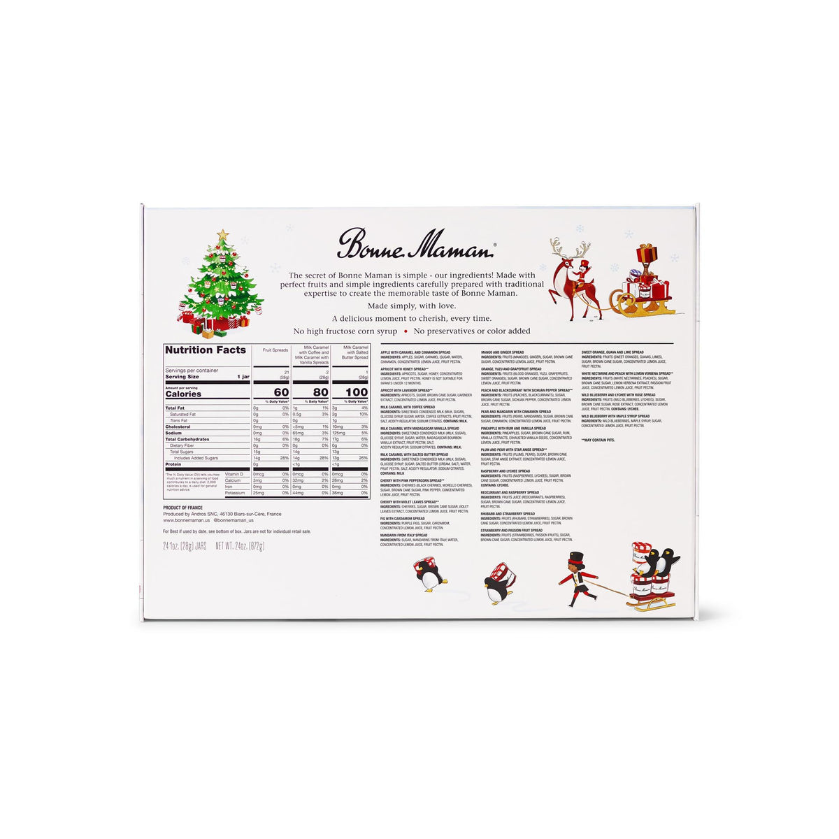 Bonne Maman 2025 Limited Run Edition Advent Calendar, 24 Mini Spreads