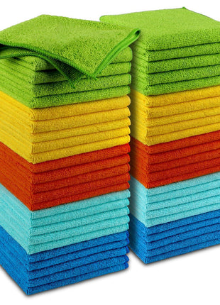 AIDEA Microfiber Cleaning Cloth, 50PK, Microfiber Towels for Cars, Premium Wash Cloths, Dusting Cloth Cleaning Rags, Absorbent Towels for SUVs, House, Kitchen, Window, Cleaning Supplies12×12 inch