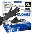 Supmedic Disposable Nitrile Gloves, Chemical Resistant, Powder-Free, Latex-Free, Food Safe, Medical Exam Gloves, Black, X-Large, 100 Pcs