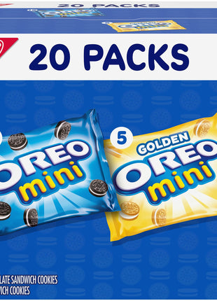 Oreo Mini Mix Sandwich Cookies Variety Pack, 20 Snack Packs | Individually Wrapped, Always made with Real Cocoa, Certified Kosher