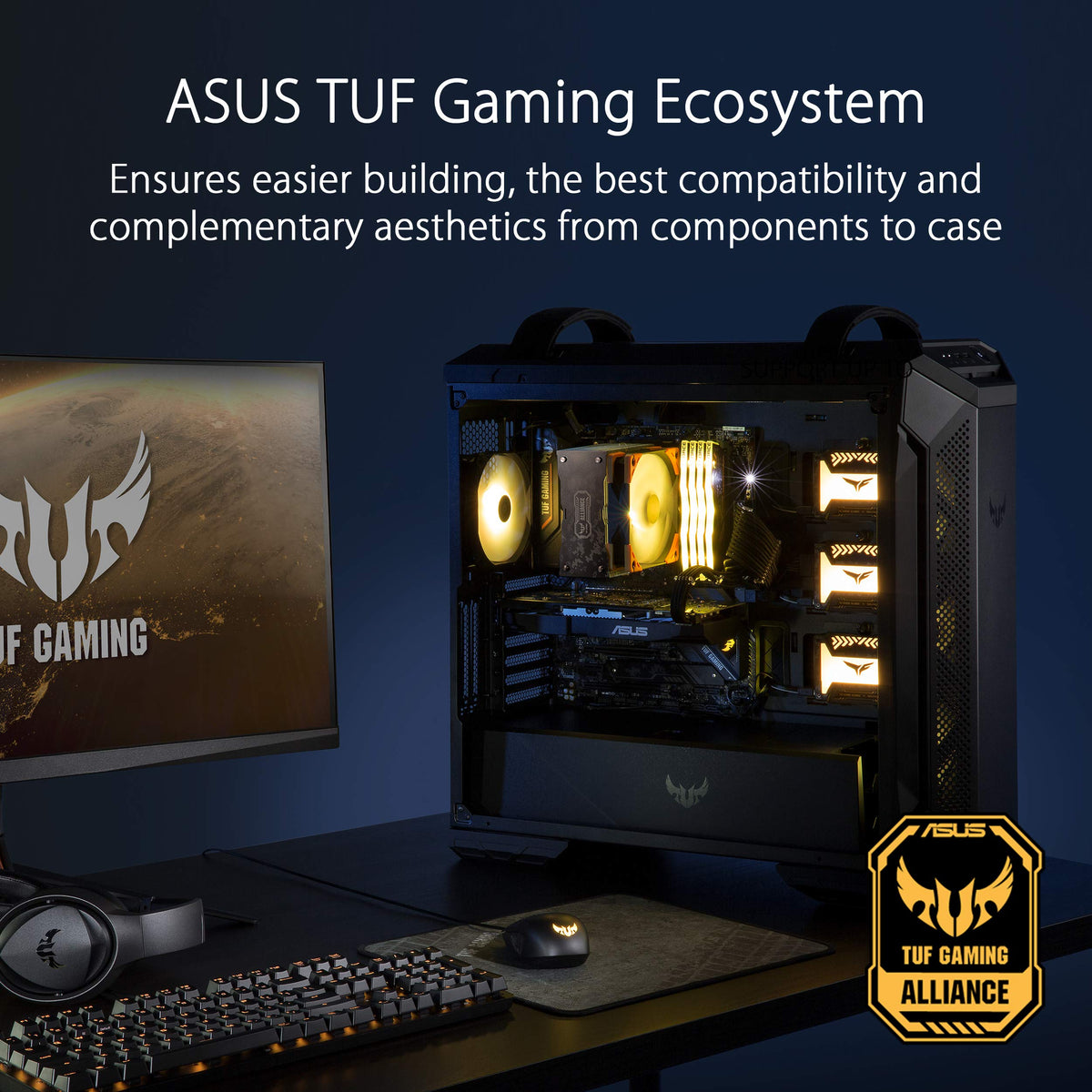 ASUS TUF Gaming GT501 Mid-Tower Computer Case for up to EATX Motherboards with USB 3.0 Front Panel Cases GT501/GRY/WITH Handle