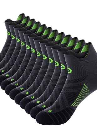 Ankle Compression Socks for Men and Women (6 Pairs), Low Cut No Show Short Compression Running Socks with Arch Support for Plantar Fasciitis, Cyling, Athletic, Flight, Travel, Nurses