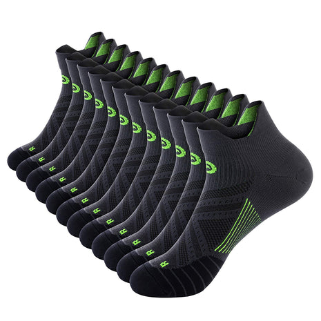 Ankle Compression Socks for Men and Women (6 Pairs), Low Cut No Show Short Compression Running Socks with Arch Support for Plantar Fasciitis, Cyling, Athletic, Flight, Travel, Nurses