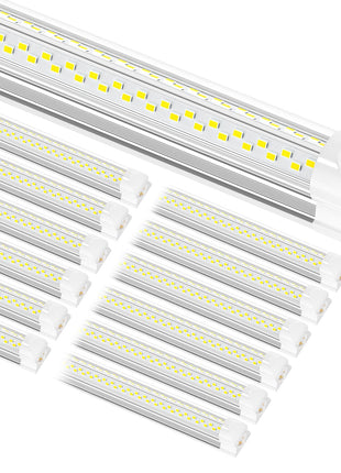 ONLYLUX 8ft LED Shop Light, 8' 100W 15000lm 6000K (12 Pack), 8 Foot Linkable led Shop Lights with Plug Fixture for Garage Workshop, T8 LED Tube Lights, High Output,