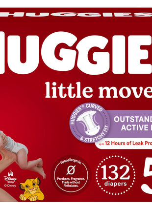 Huggies Little Movers Diapers Size 5, 132 Count (2 Packs of 66)