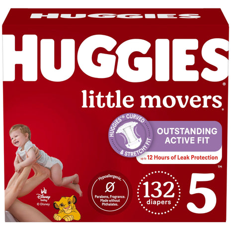 Huggies Little Movers Diapers Size 5, 132 Count (2 Packs of 66)