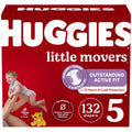 Huggies Size 5 Diapers, Little Movers Baby Diapers, Size 5 (27+ lbs), 132 Count (2 Packs of 66), Packaging May Vary