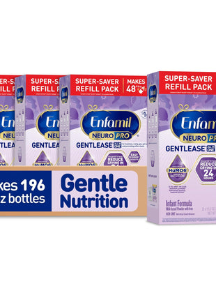 Enfamil NeuroPro Gentlease for Easing Fussiness, Crying, Gas, Spit-up in 24 Hrs, Smaller Proteins for Easy Digestion, Brain Supporting DHA, Prebiotic Blend, HuMO6*, Baby Formula, 35.2 Oz (Pack of 4)