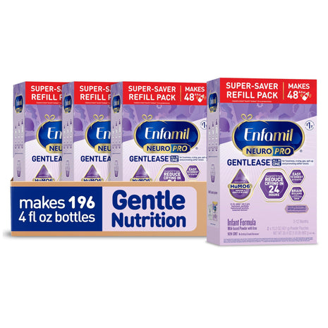 Enfamil NeuroPro Gentlease for Easing Fussiness, Crying, Gas, Spit-up in 24 Hrs, Smaller Proteins for Easy Digestion, Brain Supporting DHA, Prebiotic Blend, HuMO6*, Baby Formula, 35.2 Oz (Pack of 4)