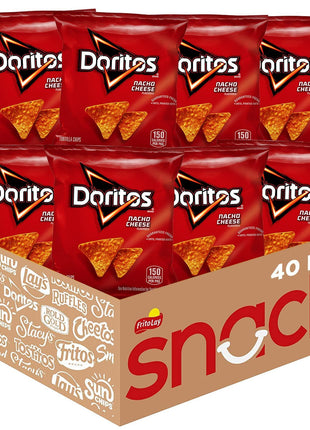 Doritos Flavored Tortilla Chips, Nacho Cheese, 1 Ounce (Pack of 40)