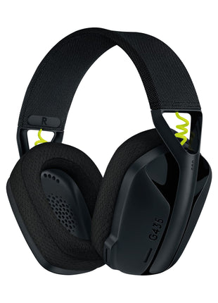 Logitech G435 LIGHTSPEED and Bluetooth Wireless Gaming Headset - Lightweight over-ear headphones, built-in mics, 18h battery, compatible with Dolby Atmos, PC, Mobile - Black