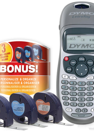 DYMO Label Maker Machine with Tape - 100H LetraTag Handheld, Comes with 3 LT label tapes. Great for Home & Office Organization