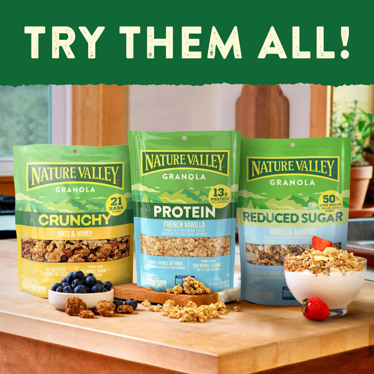 Nature Valley Crunchy Granola, Oats and Honey Granola, Resealable Snack Pouch, 16 oz