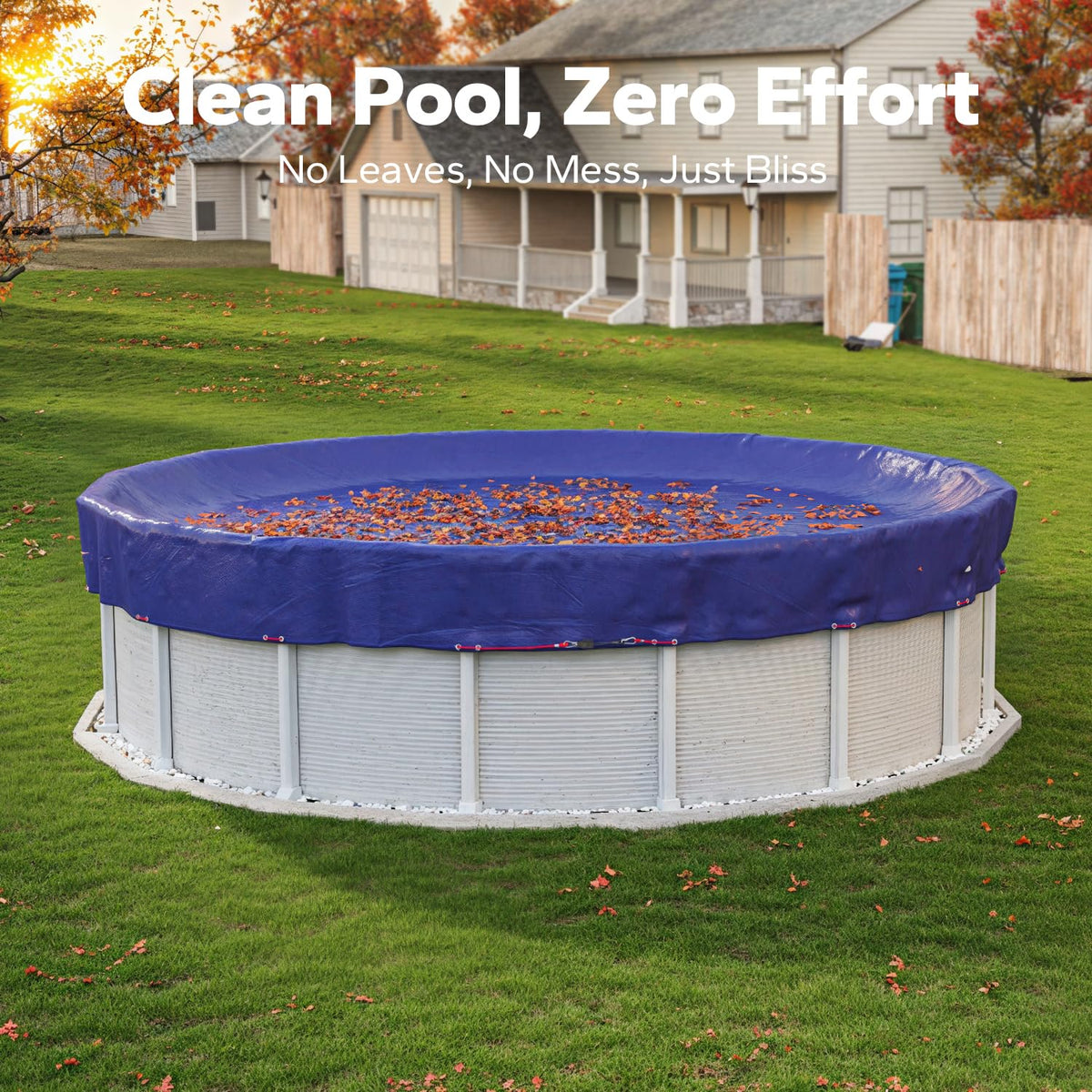 24 FT Round Pool Cover, [ 2025 Upgraded ] Above Ground Pool Cover, Heavy Duty Winter Pool Cover, Cold and UV Resistant, Cable and Pulley System