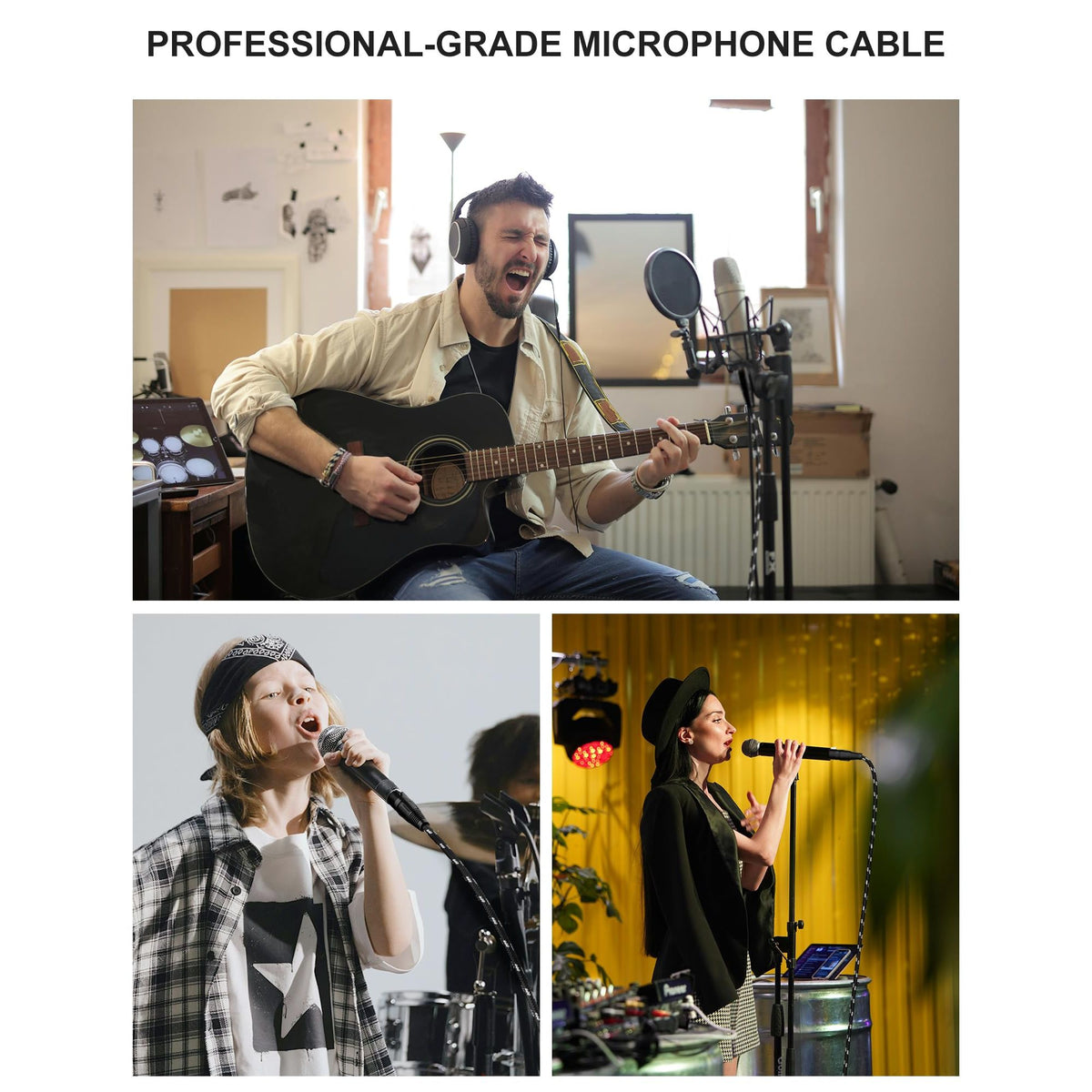 VANDESAIL XLR Cables, 3ft 2 Pack Microphone Cable, XLR Male to Female Balanced Microphone Cord 3 pin, 3 Foot Short mic Cord Oxygen-Free Copper (OFC) Nylon Braided