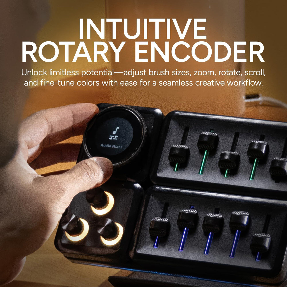 Cooler Master MasterHUB Encoder Dial with IPS Display: Freeform 2.0 Modular Platform - Scene Switching, Volume Control, Clock, Timer, and Endless Creative Possibilities