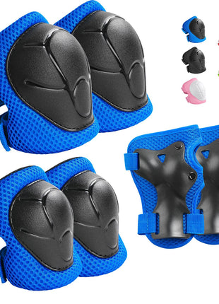 Wemfg Kids Protective Gear Set Knee Pads for Kids 3-14 Years Toddler Knee and Elbow Pads with Wrist Guards 3 in 1 for Skating Cycling Bike Rollerblading Scooter
