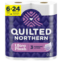 Quilted Northern Ultra Plush Toilet Paper, 6 Mega Rolls = 24 Regular Rolls, 3X Thicker*, 3 Ply Soft Toilet Tissue