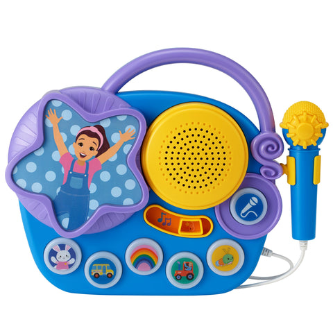 eKids Ms Rachel Karaoke Microphone with Boombox for Fans of Toddler Toys, Kids Karaoke Machine with Built in Music