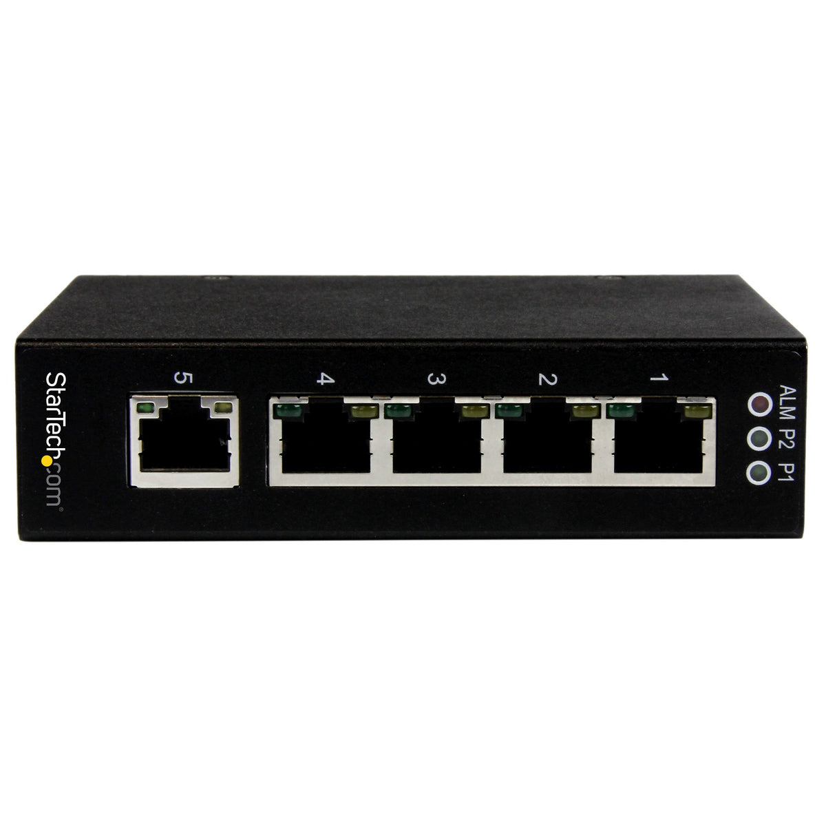 StarTech.com 5 Port Unmanaged Industrial Gigabit Ethernet Switch - DIN Rail / Wall-Mountable Network Switch - Rugged IP30 Gigabit Switch , TAA (IES51000)
